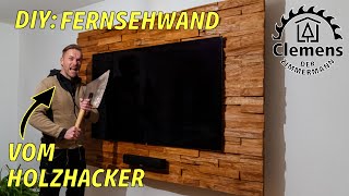 DIY TVWand selber bauen mit Eiche und Axt 🪓 vom Zimmermann 💪 [upl. by Cuttler]