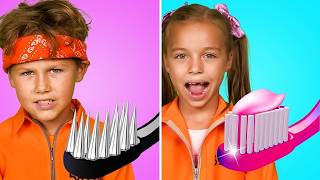 Good Kid VS Bad Kid in Jail  Genius Parenting Hacks Funny Situations [upl. by Oicnecserc]