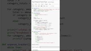 Expense Tracker Project  100 Day of Python Programming  Day20 shorts pythonchallenge [upl. by Kidder]