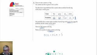 Probability Tables GCSE Maths Edexcel Higher Tier Paper 3 Monday 8 June 2020 Q8 [upl. by Melc]