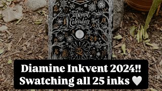 Diamine Inkvent 2024 • Black Edition 😎🖤 Spoiler Video Swatching all 25 inks [upl. by Iana367]