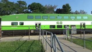 GO Transit train meets VIA Rail at Rouge Hill station [upl. by Lulu]