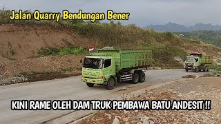 BENDUNGAN BENER  KINI JALAN QUARRY SUDAH MULAI RAME DAM TRUK PEMBAWA BATU ANDESIT [upl. by Laehcim]