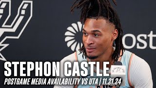 Stephon Castles Postgame vs Utah Jazz  11212024 [upl. by Nalepka]