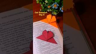 Cute Heart Shape Bookmark❤️ Day 12 diybookmark bookmark ytshorts diy viral shorts [upl. by Yanaj989]