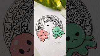 Mandala therapy 🐙😊🙁 art shorts shortsfeed cute mandala drawing painting [upl. by Mac]