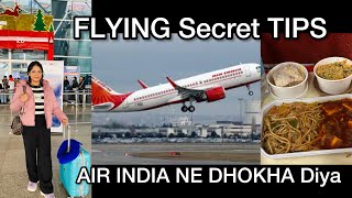 Flying Tips🤫✈️ Air India Food Review  Aur Delhi Airport par hgyi pilot se ladayi [upl. by Dnomsaj]