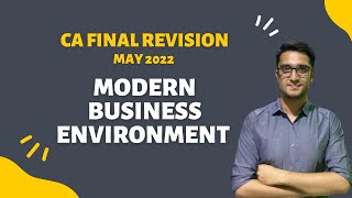 CA FINAL SCMPE Revision Modern Business Environment Chapter 2 for May 22  Nov 22 [upl. by Nabru]