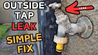 How to stop outside tap leaking Outside tap leak quick fix Repair leaky garden tap [upl. by Savil392]