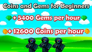 Quickly farming coins and gems for Beginners Skibidi Tower Defense [upl. by Innoj]