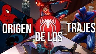 Spider Man PS4 Historia y Origen de TODOS los traje Incluye DLC  ZEO [upl. by Harrow]