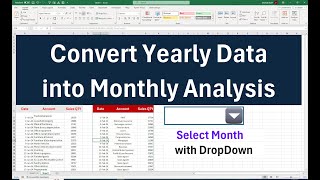 Excel Converting Yearly Data into Monthly Analysis  StepbyStep Guide [upl. by Colly]