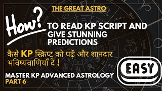 How To Read Script in KP Astrology  Learn Advanced Kp Astrology 6  Planet Script  Easy [upl. by Ayhdnas]