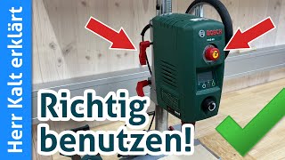 Tischbohrmaschine Bosch PBD 40 richtig bedienen [upl. by Cloutman]