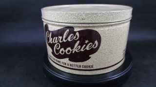 Vintage Charles Cookies chips Tin Can Mountville PA Musser KY [upl. by Stonwin]