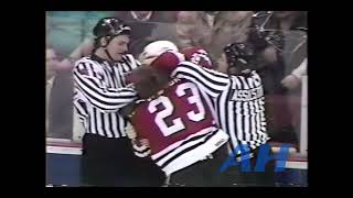 NHL Dec 15 1989 Kevin McClellandDET v Wayne Van DorpCHI Detroit Red Wings Chicago Blackhawks [upl. by Idnek]