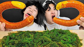 Mukbang Kielbasa Sausage Sea grapes 킬바사 소시지 바다포도 먹방 [upl. by Fernald]