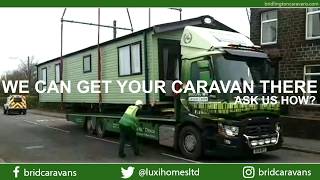 Crane a static caravan van on to private land uk floods 2019 self build [upl. by Nivets696]