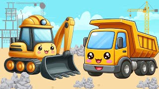 Construction Vehicles For Kids  Learn About DiggersExcavatorBulldozer amp More  Educational Videos [upl. by Schram]