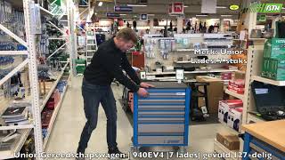 Unior Gereedschapswagen  940EV4 7 lades gevuld 127 delig  BTN de Haas 744057 [upl. by Boar]