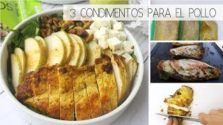 😋 POLLO A LA PLANCHA ► 3 MARINADOS PARA POLLO [upl. by Wayolle]