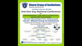 ONE DAY NATIONAL CONFERENCE ENVIRONMENTAL LAW POLICY AND PRACTICE ISSUES AND CHALLANGES [upl. by Adarbil]