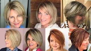 Best Short Hairstyles For Women Over 50  Blonde Hair Color Ideas For Fall 20232024 [upl. by Anirpas]