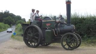 Aveling amp Porter steam tractor Smokey arrives at Pilford Farm [upl. by Lia]