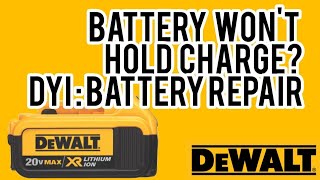 Dewalt Battery Repair  No charging  20V MAX XR [upl. by Gerhan]