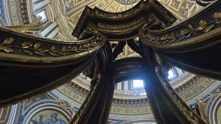 Restoration of monumental baldachin over St Peter’s Basilicas main altar complete [upl. by Yemaj]