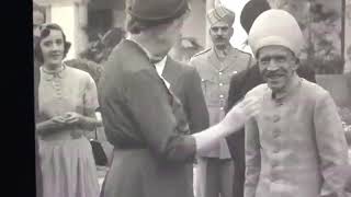 HEH Mir Osman Ali Khan Bahadur Asaf Jah VII in Delhi being received at Palam Airport by Col Chatt [upl. by Maryann]