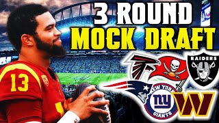 Who Drafts Caleb Williams  3 Round 2024 NFL Mock Draft [upl. by Domingo]