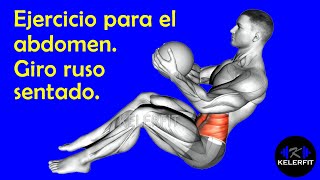 Como ejercitar el abdomen con la rutina giro ruso sentado [upl. by Ipoillak]