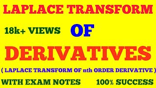 LAPLACE TRANSFORM OF DERIVATIVES  DERIVATIVE PROPERTY OF LAPLACE TRANSFORM  WITH EXAM NOTES [upl. by Rasure585]