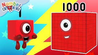 Numberblock 1 Vs 1000  1 Hour Compilation  123 Learn to Count Fun  Numberblocks [upl. by Rosenberger]