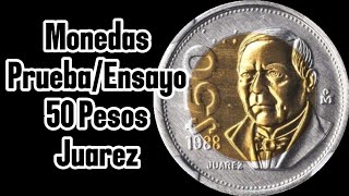 Monedas PruebaEnsayo 50 pesos Juárez [upl. by Lzeil]