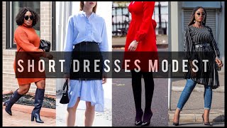 How to Wear SHORT Dresses Skirts MODESTLY  Modesty Hacks [upl. by Aihseym]