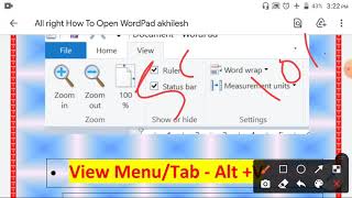 wordpad ke view menu ka kya use hai Wordpad me word wrap ka use how to use wordpad in computer [upl. by Xela]