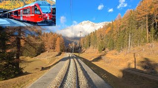 ★ 4K 🇨🇭 Pontresina  ScuolTarasp late autumn cab ride Switzerland 112020 [upl. by Gamin]