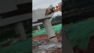 Viaduct column cement pier demolition process [upl. by Anelahs]