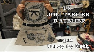 Joli tablier datelier en jeans recyclé [upl. by Ahsitruc842]