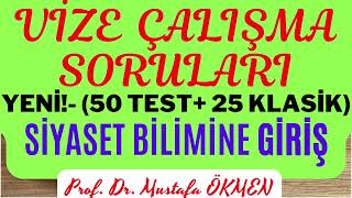 Yeni SİYASET BİLİMİNE GİRİŞ Dersi VİZE ÇALIŞMA SORULARI50 Test25 Klasik siyasetbilimi kpss [upl. by Ahseena417]