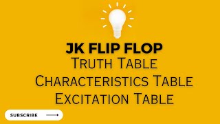 JK Flip Flop  Truth Table  Characteristic Table  Excitation Table flipflops sequentialcircuits [upl. by Garnet]