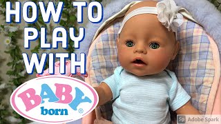 How to feed change bathe and play with Baby Born Dolls Everything to know [upl. by Hephzipa150]