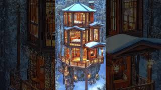 Cozy Winter Cabin Getaway 🌨️  Warm Glow in a Snowy Wonderland ❄️ architecture [upl. by Araed179]