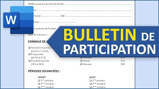 Mise en page dun bulletin dinscription Word [upl. by Estell]