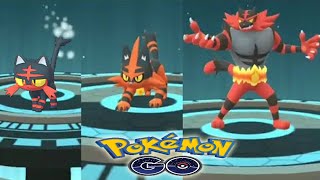 LITTEN evolution into TORRACAT and INCINEROAR in Pokemon GO [upl. by Vonni]