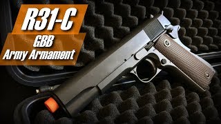 M1911 A1 R31C  Army Armament Airsoft GBB Full MetalReview e Teste BR [upl. by Ecnarual]