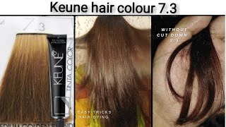 Hair colour at home  keune hair colour 73  hair colour step by step  hair dye [upl. by Akemahs331]