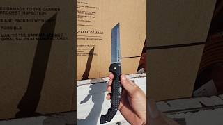 Knives at work Cold Steel Voyager Tanto serrated edge GSM tactical work knife Texas [upl. by Joeann]